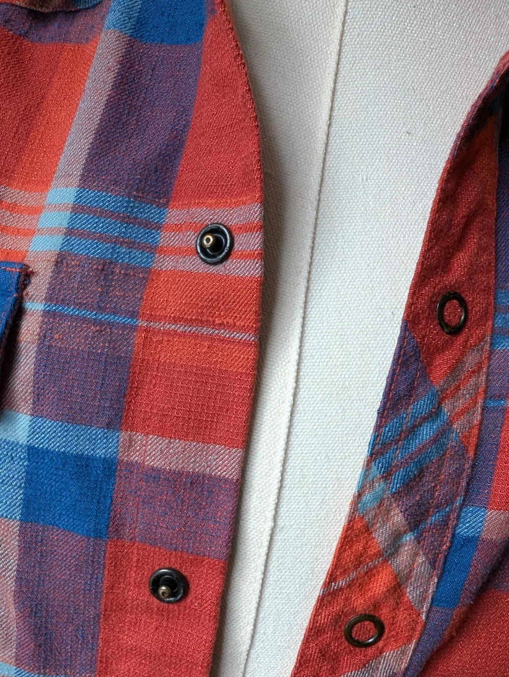 LL Bean Heavyweight Cotton Wool Snap Button Down Collared Shirt Elbow Patch - Picture 5 of 5